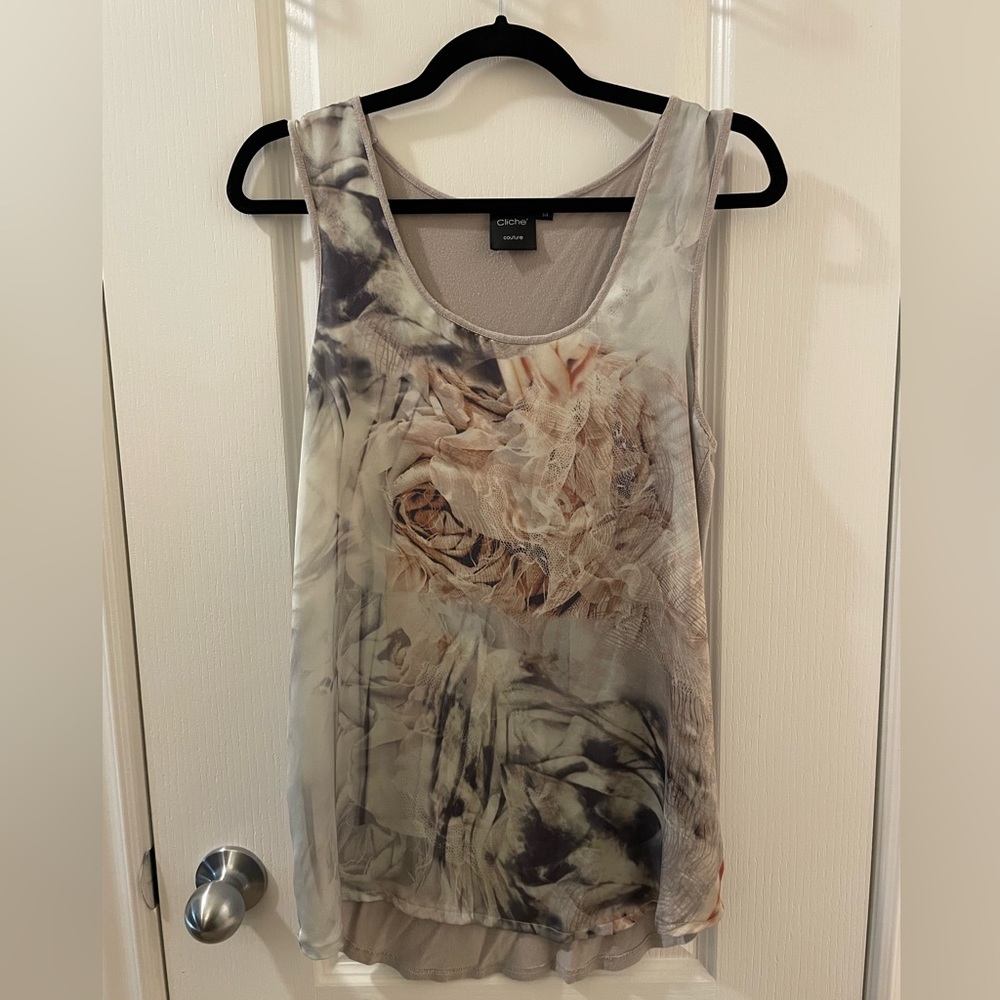 Grey Floral Blouse